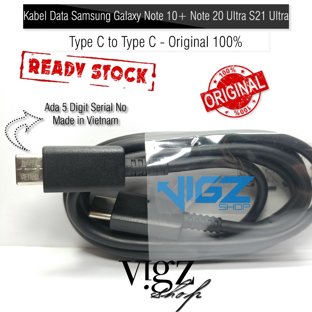 Kabel Data Charger Samsung Galaxy Note 20 Ultra 21 Ultra Tab S7 S7 Plus 5A Type C to Type C Original