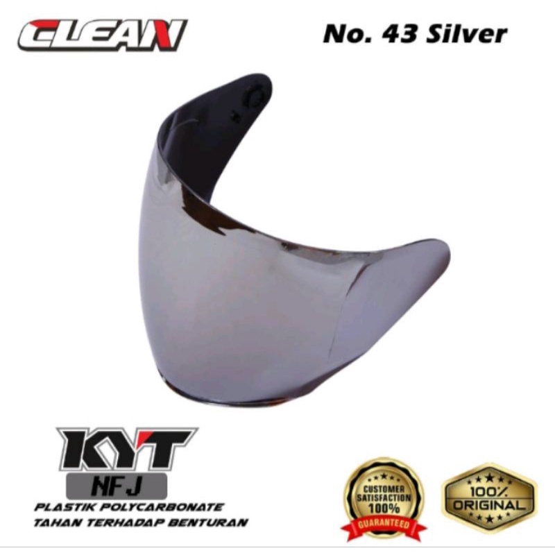 kaca helm kyt half face NFJ silver