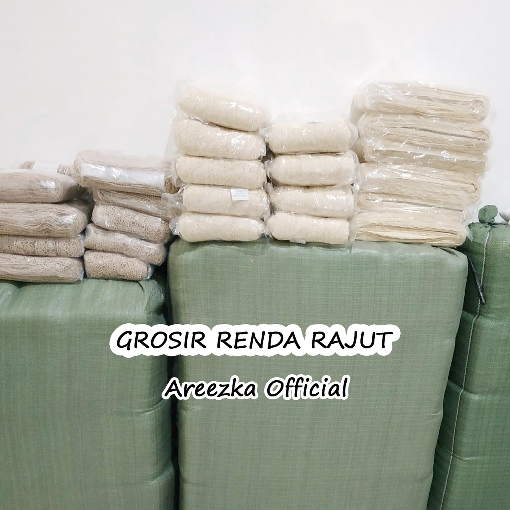 ROLL ~ Renda Rajut MURAH Renda Kait Pita Vintage Rustic Seserahan Ukuran 2 Cm 3 Cm Warna Putih Cream