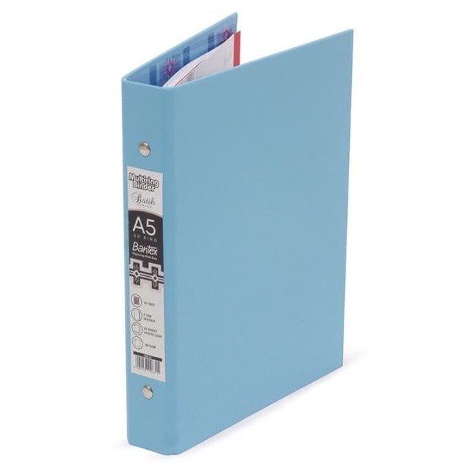 

READY Bantex Binder Kuliah Sekolah Kerja Size B5 26 Lubang - Motif Batik - Sky Blue, A5 20 Ring TERMURAH
