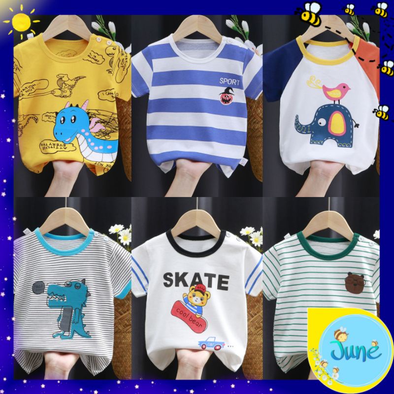 JUNECOLLECTIONS BAJU KAOS TSHIRT ANAK UNISEX MURAH BAHAN COTTON UNTUK SEHARI-HARI #329-333