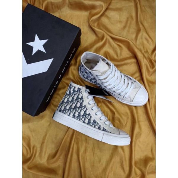 Converse Dior White Hight Best Premium Quality