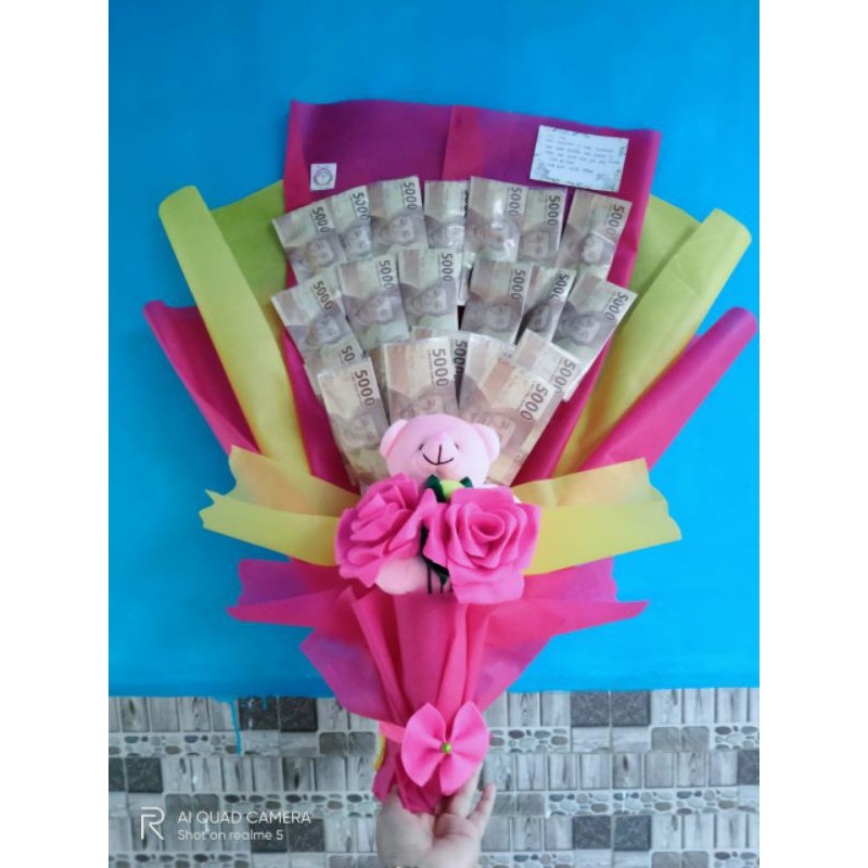 

buket uang 5 ribu jumlah 110ribu