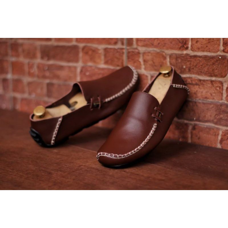 Sepatu Loafers Kasual Pria Hitam Coklat Sepatu Casual Pria Antislip JH1909