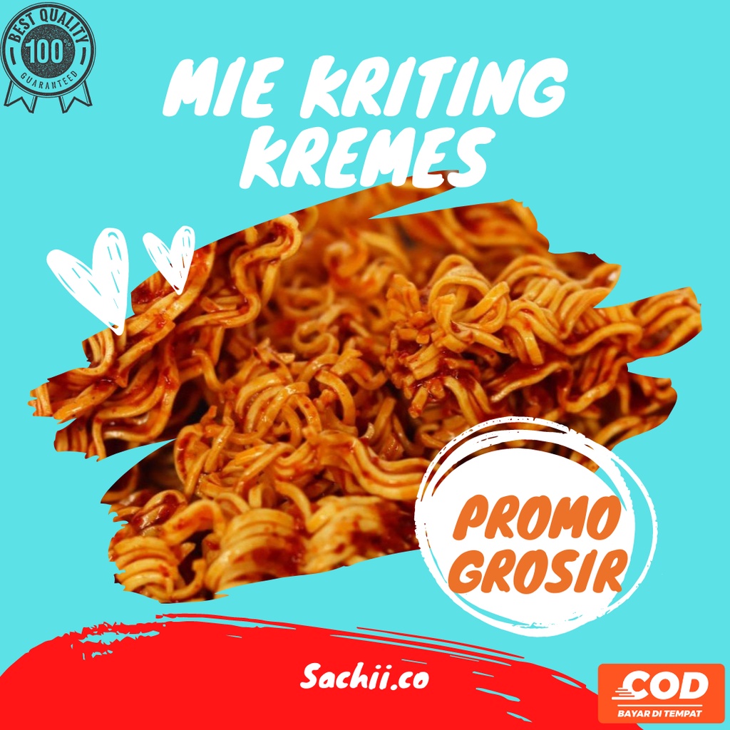 

Mie Kremes Pedas 150gr Camilan Mi Kriting Pedes (PROMO SPESIAL GROSIR) Bumbu Gurih Pedes khas