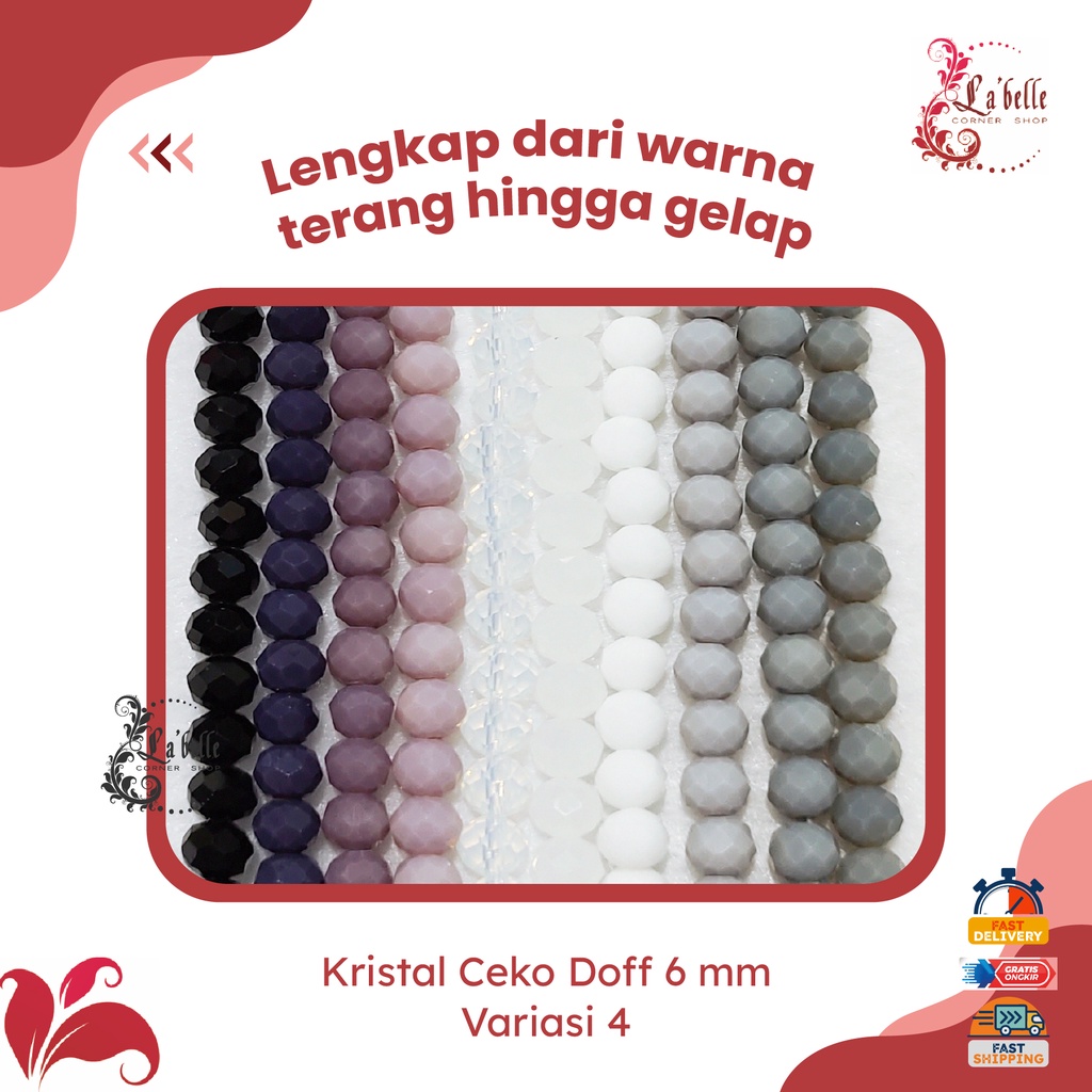 Kristal Ceko Doff 6mm Variasi 4