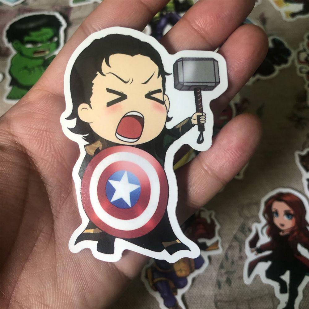 [Elegan] Kartun Marvel Stiker Tahan Air Multi Digunakan Untuk Laptop Skateboard Stiker Poster Alat Tulis Stiker Untuk Mobil Gitar Ironman Hulk