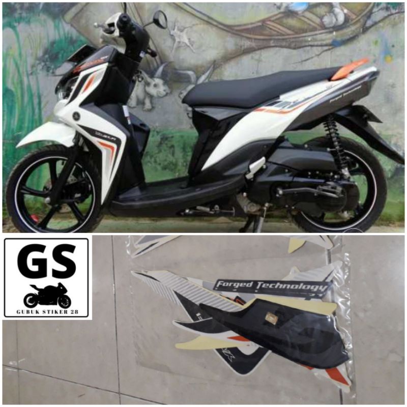 STRIPING STIKER LIS BODY MOTOR YAMAHA MIO SOUL GT 2014 PUTIH
