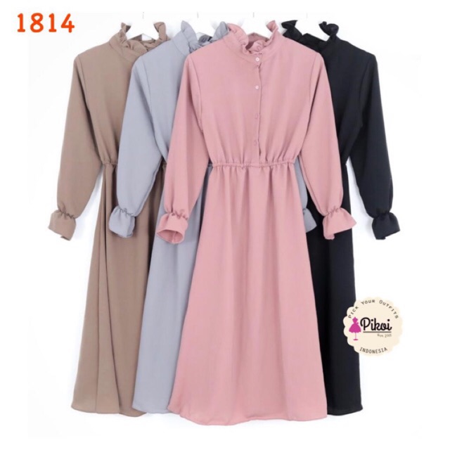 Dress polos bangkok / dress halter korea / dress vintage murah / dress busui / dress hitam mura 1814