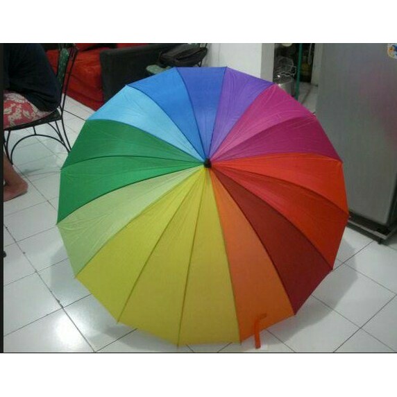 Payung golf pelangi besar warna warni 16 jari rainbow jumbo umbrella /WAJIB BACA DESKRIPSI