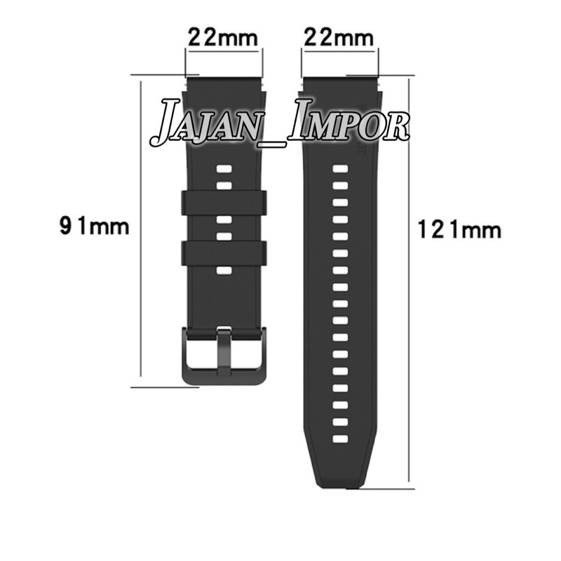 Universal 22mm Rubber Strap Tali Jam Karet Silikon Berkualitas High Quality