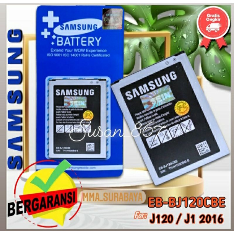 BATERAI BATTERY ORIGINAL SAMSUNG J1 2016 J12016 J120 J1 20 BATRE BATTERY BERKUALITAS