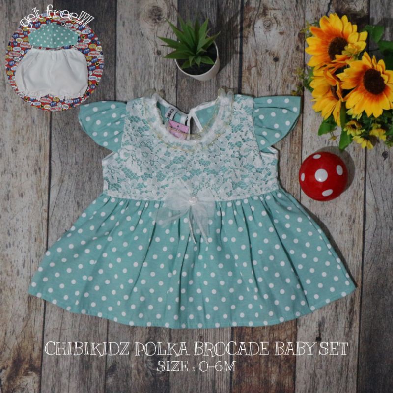 CHIBIKIDZ POLKA BROCADE BABY SET (0-6M)