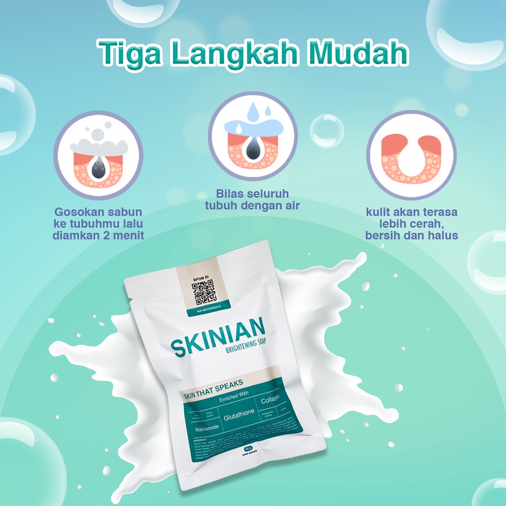 Sabun Batang | Sabun Mandi | Sabun Pemutih Badan | Sabun Pencerah | SKINIAN BRIGHTENING SOAP