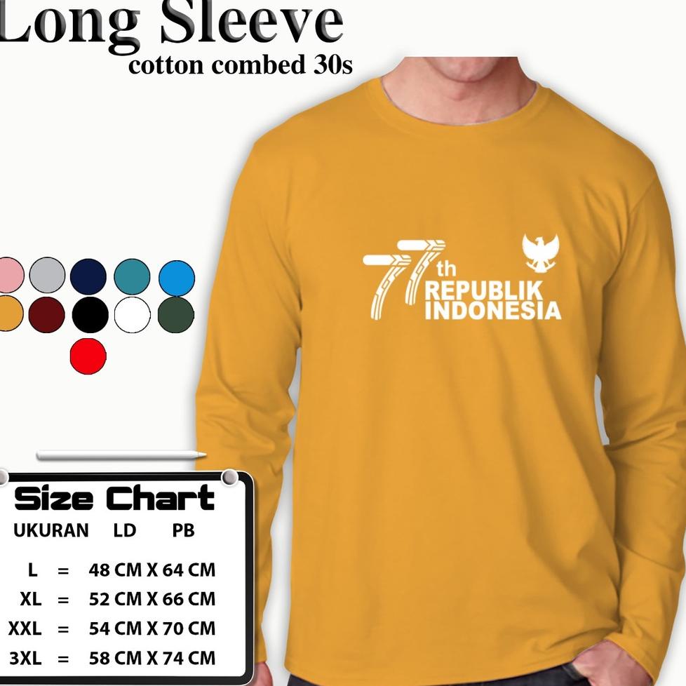 れ KAOS PRIA LENGAN PANJANG HUT RI 77 ATASAN WANITA DAN PRIA LENGAN PANJANG HUT RI 77 MERDEKA HUT RI 