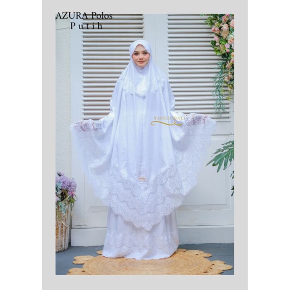 Mukena Putih Cantik Jumbo Premium handmade tiedye / mukena seserahan