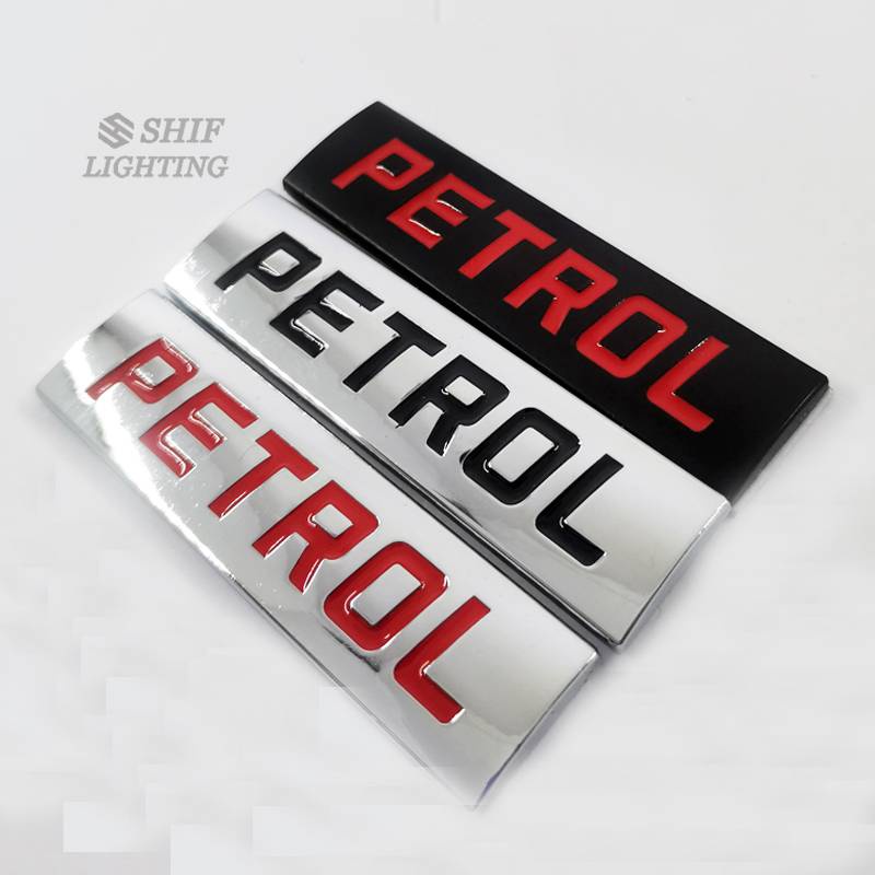 1pc Stiker Emblem / Badge Metal Logo Bensin Pengganti Untuk Bagasi Belakang Mobil Universal