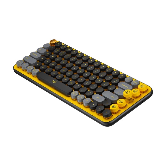 Logitech POP Keys Keyboard Wireless Mechanical Compact, Emoji Keys - ( Blast Yellow / Heartbreaker Rose )