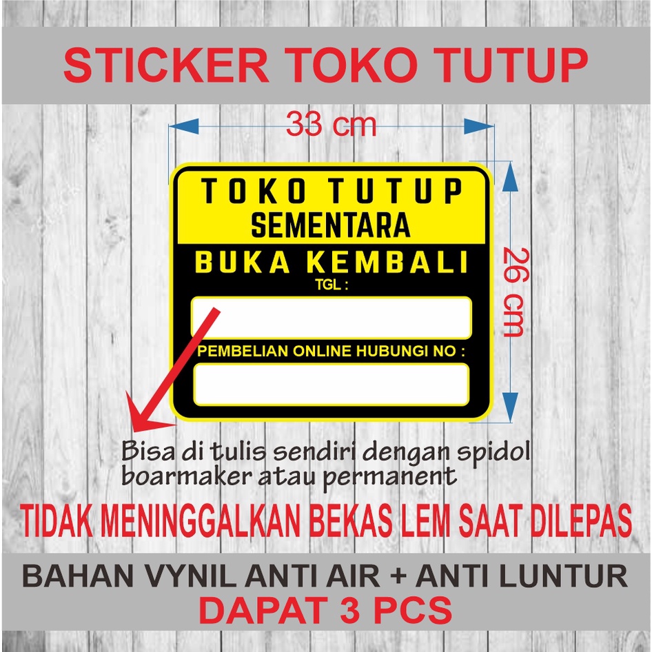 

STICKER TOKO TUTUP SEMENTARA