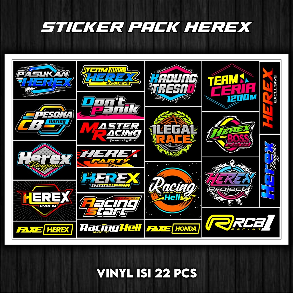 Sticker Pack Racing Sticker HEREX Stiker Motor