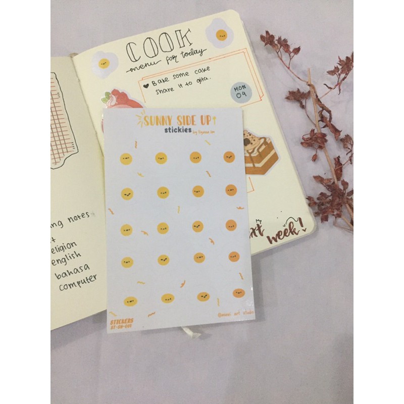 

[minni.id] Sunny side up egg sticker sheet (kiss cut tinggal tempel) by minni art studio