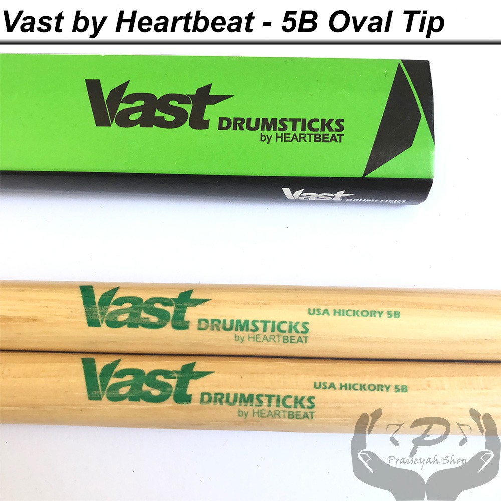 Stick Drum 5A 5B 7A Vast by Heartbeat Oval Tip Hickory Natural