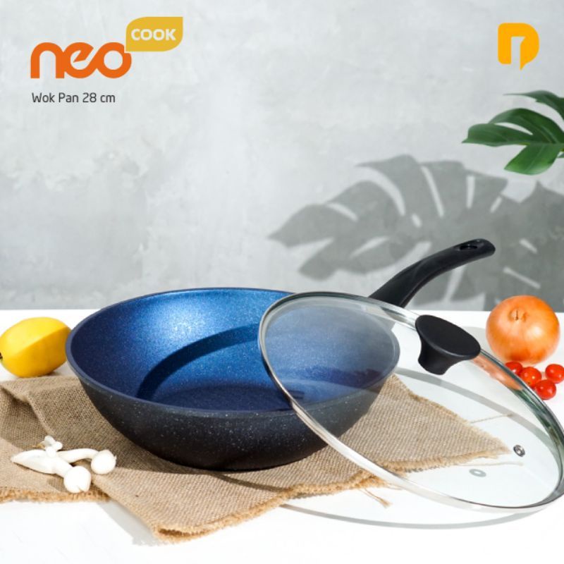 Neocook Wok Pan 28 cm+Tutup kaca