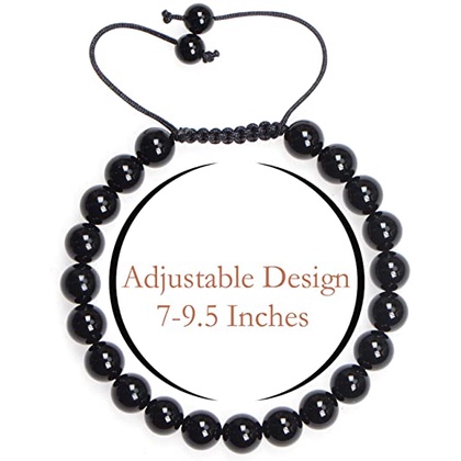 Women &amp; Men Lymphatic Drainage Black Obsidian Beads Bracelet