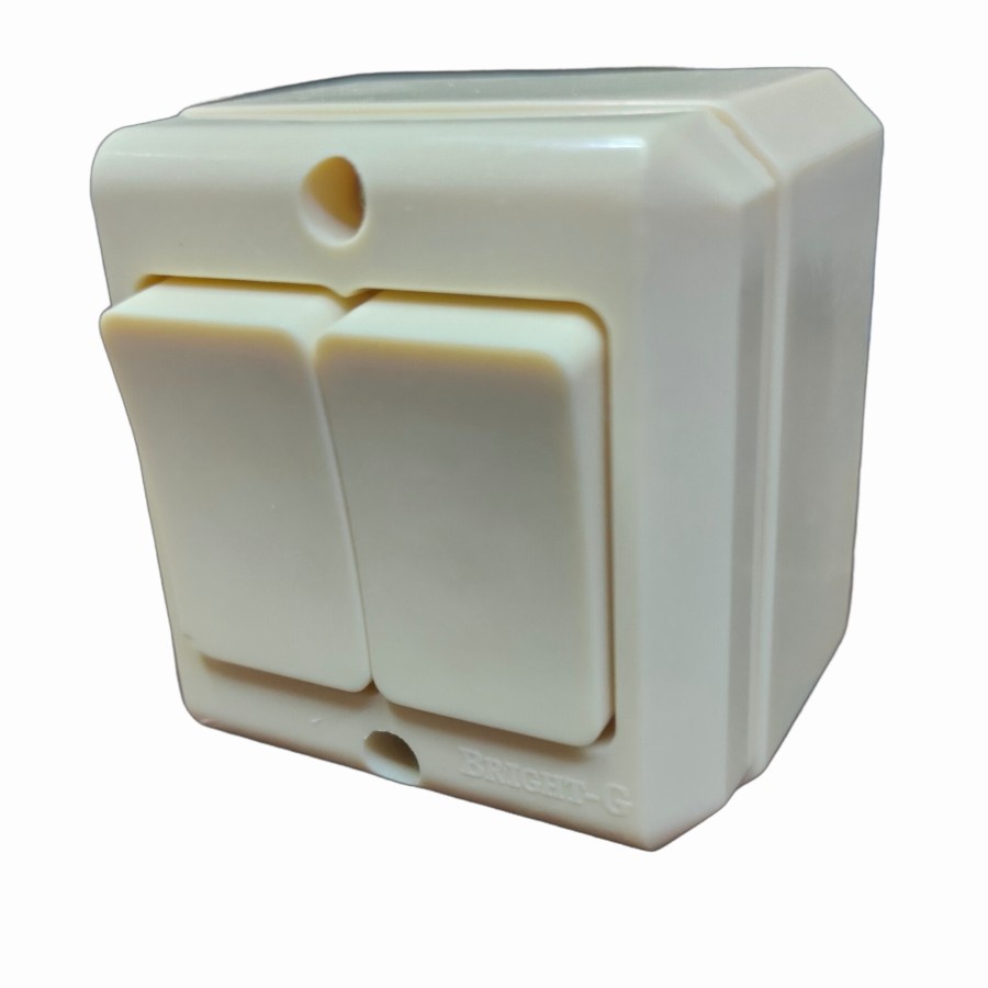 Saklar Engkel Bright-G 702OB 2 Segi Double Switch Outbow Tempel SNI Broco