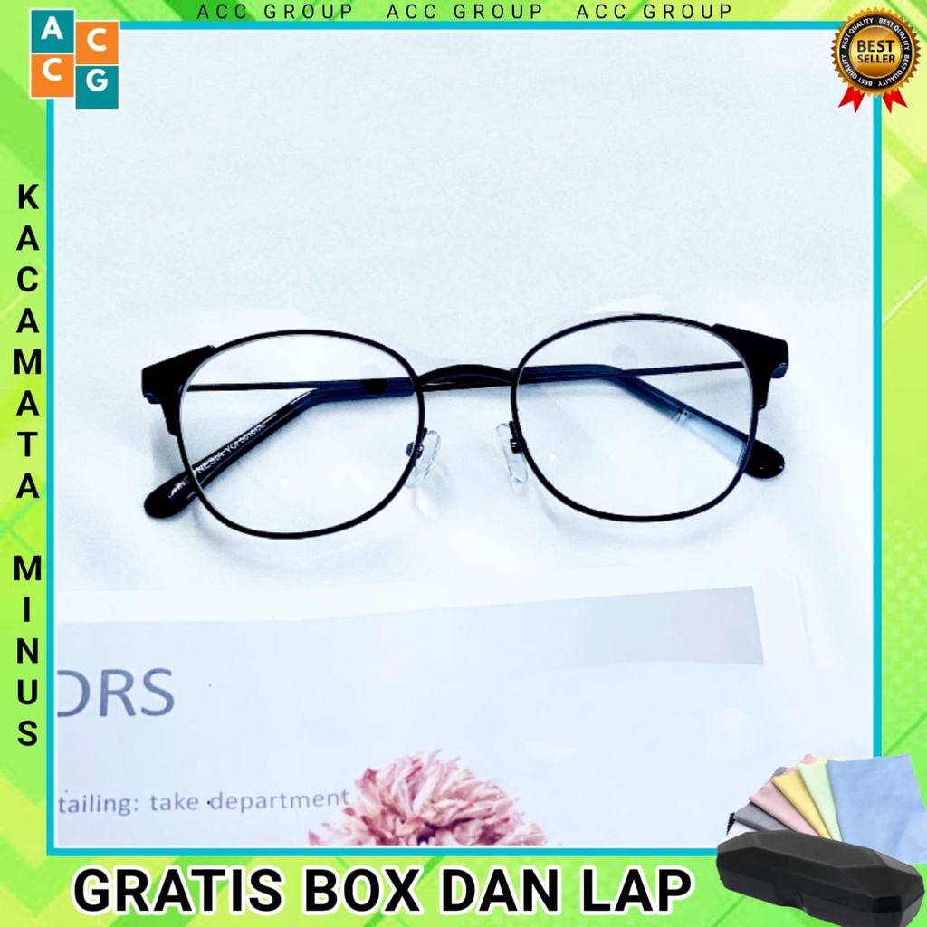 KACAMATA TERBARU MINUS OVAL TERBARU- (0.50 S/D4.00) +BOX DAN LAP KACAMATA MINUS KACAMATA RABUN JAUH