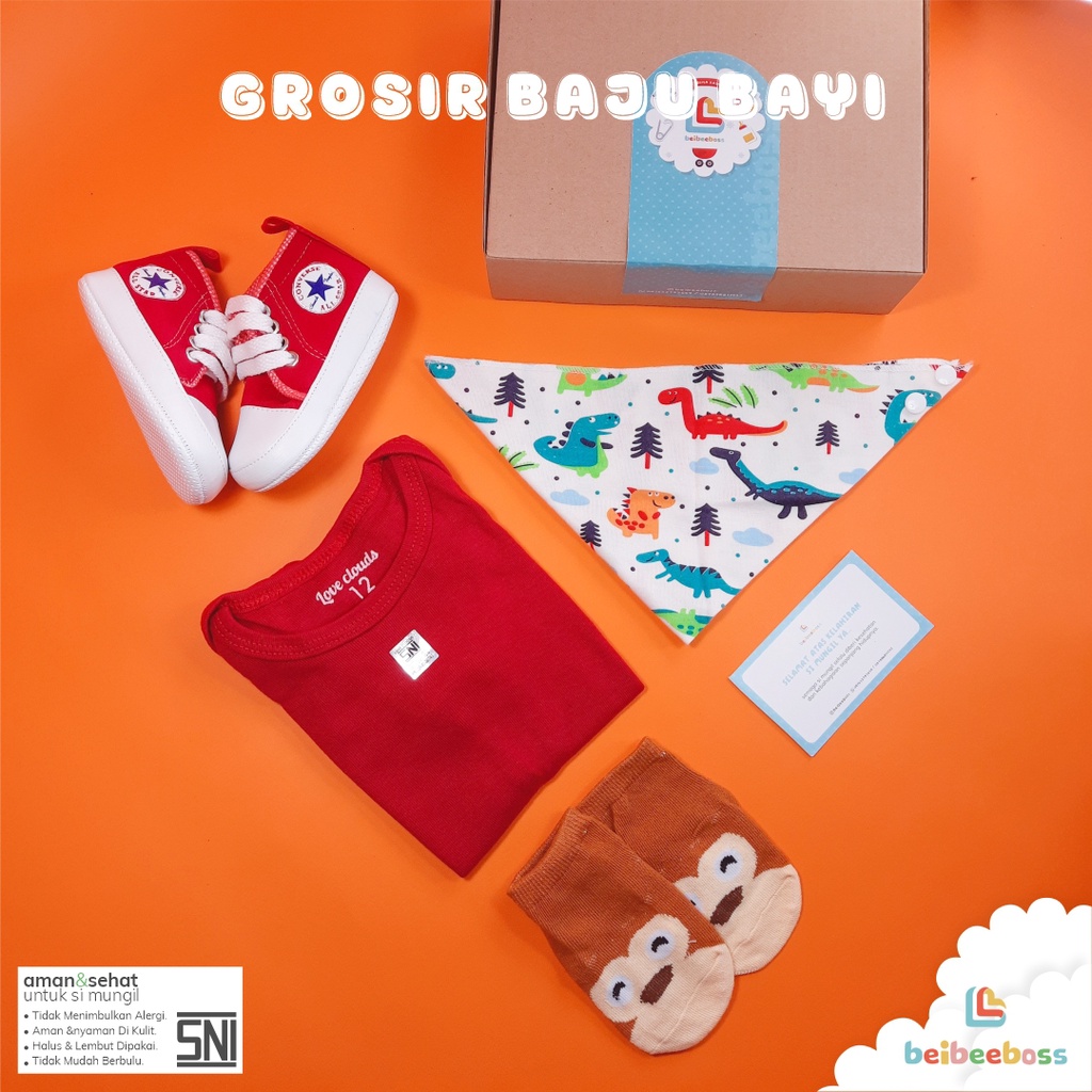 KADO BAYI / HAMPERS BAYI NEWBORN / KADO BAYI / BAJU BAYI/ HAMPERS BABY /GIF BOX BAYI PEREMPUAN / KADO BAYI CEWEK / KADO BAYI COWO / Baju Bayi Perempuan-PAKET B MERAH