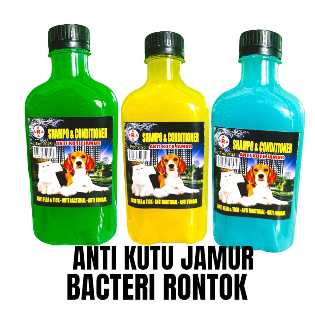 SAMPO DAN SIKAT KARET KUCING DAN ANJING ANTI KUTU/RONTOK/JAMUR BAKTERI 300 ML