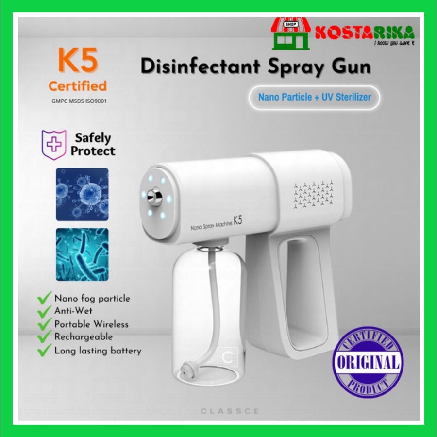 Nano Spray Gun Disinfectant K5 Atomizing Sterilizer 380 ml UV Sterilizer Gun