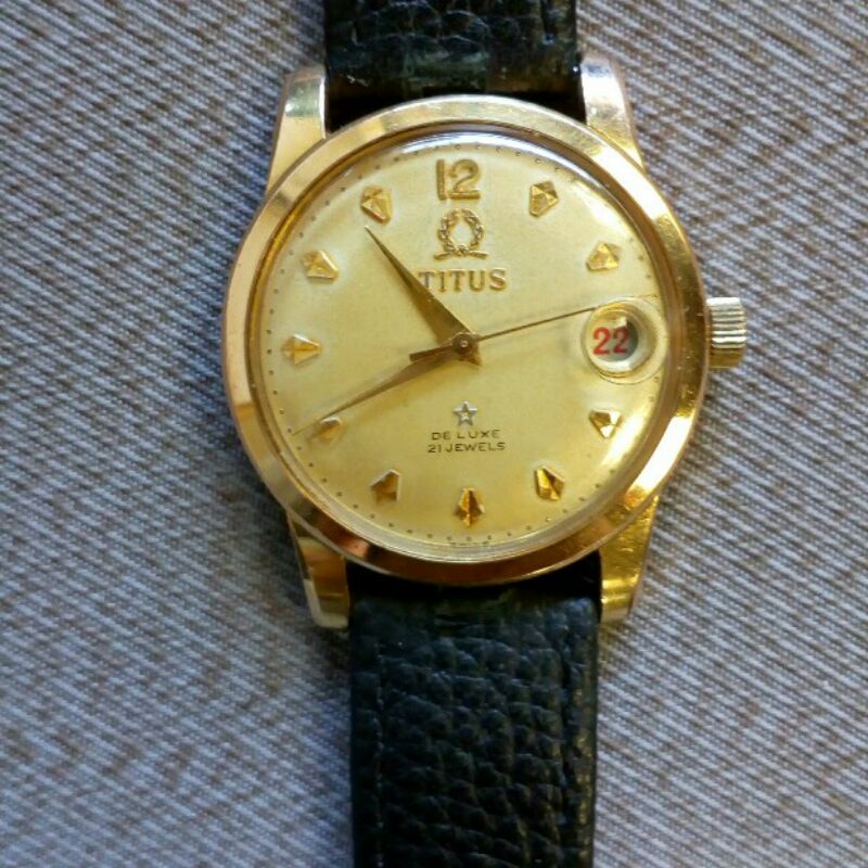 Jam tangan Titus manual winding gold jam antik jam vintage jam kuno jam jadul jam klasik Jam mekanik