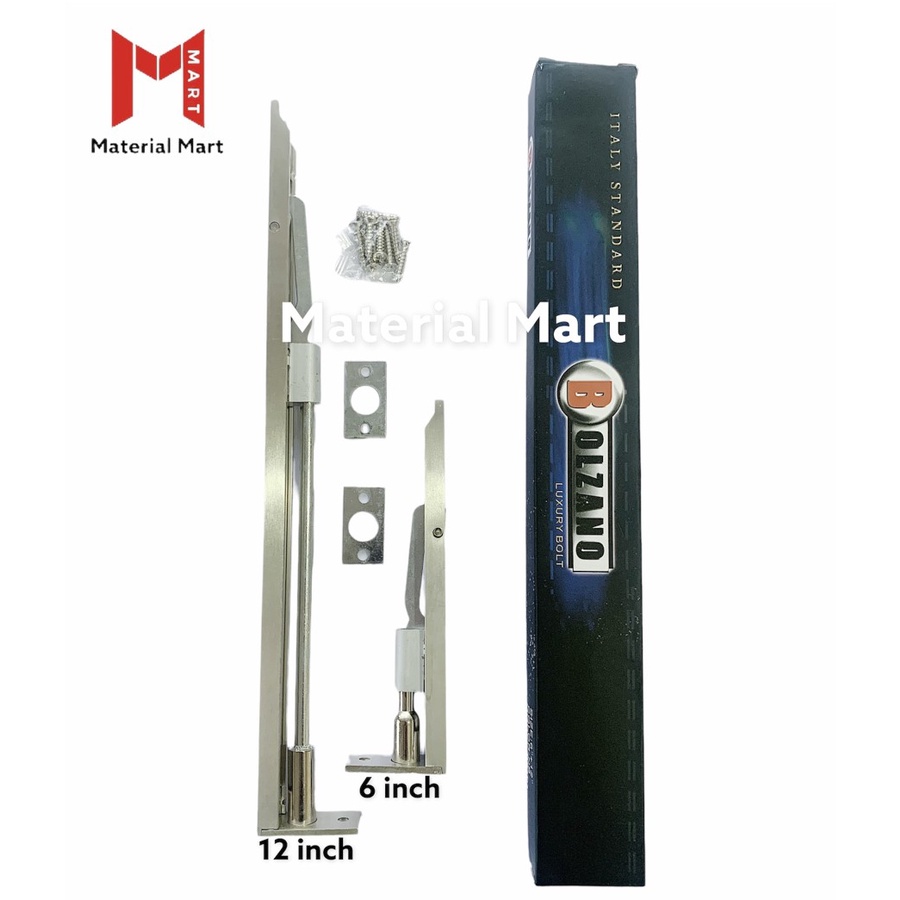 Grendel Tanam Pintu Stainless Bolzano 6 Inch | Grendel Slot Pintu 12 | Material Mart