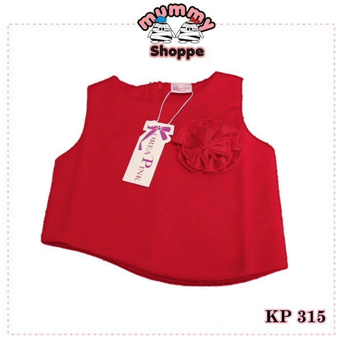 KP 315 - setelan rok anak korea pink crop top