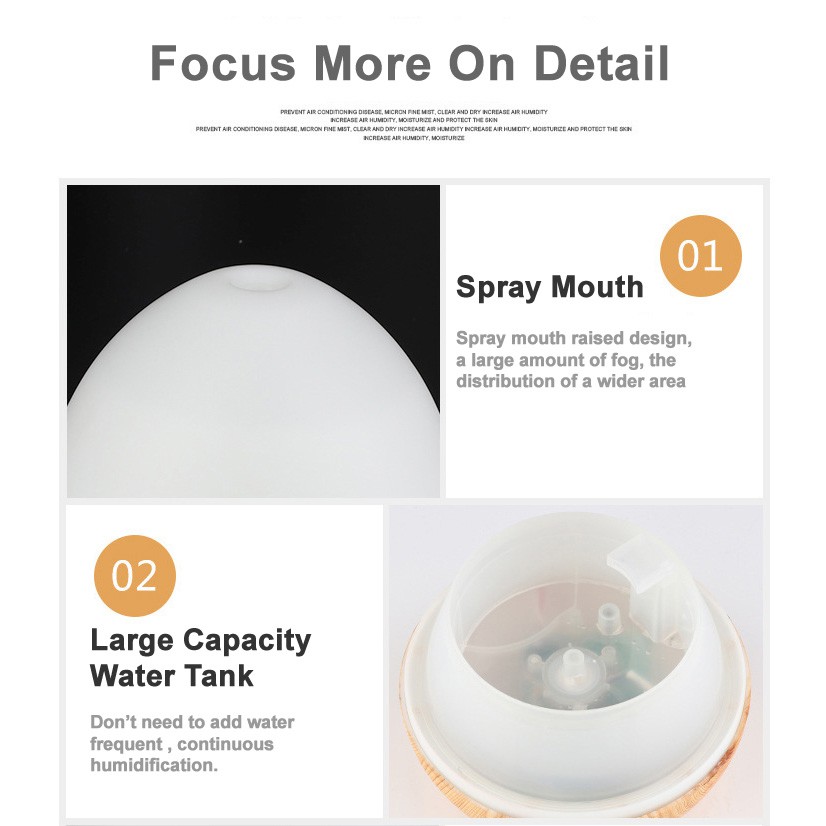 Aromatherapy Air Humidifier Oil Diffuser Egg Shape 235ml