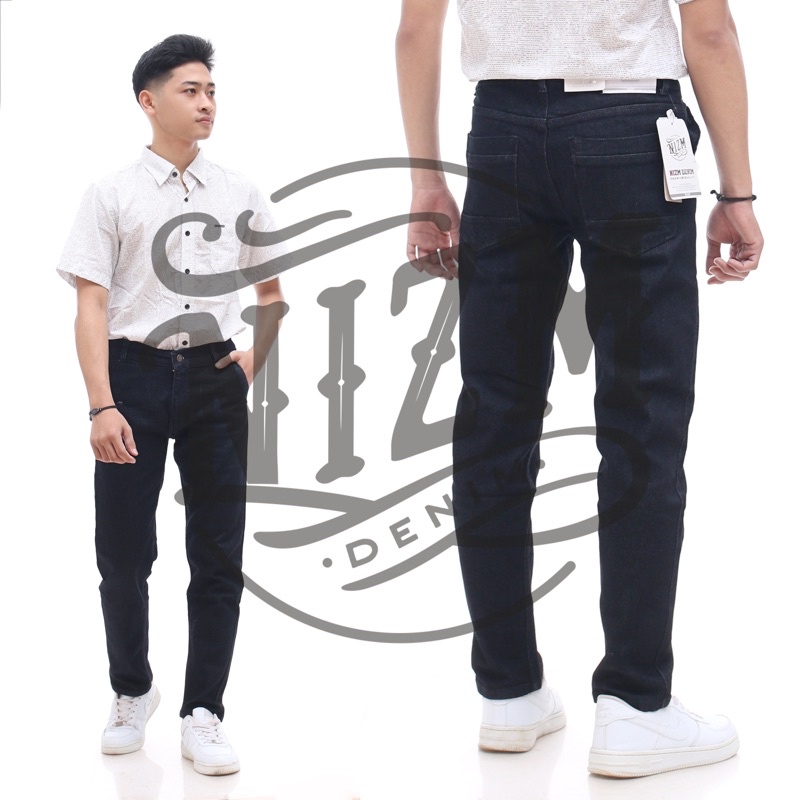 NIZMDENIM CELANA PRIA JEANS HITAM PANJANG STRETCH NGARET MELAR SLIMFIT JEANS / PENSIL-Garment pensil