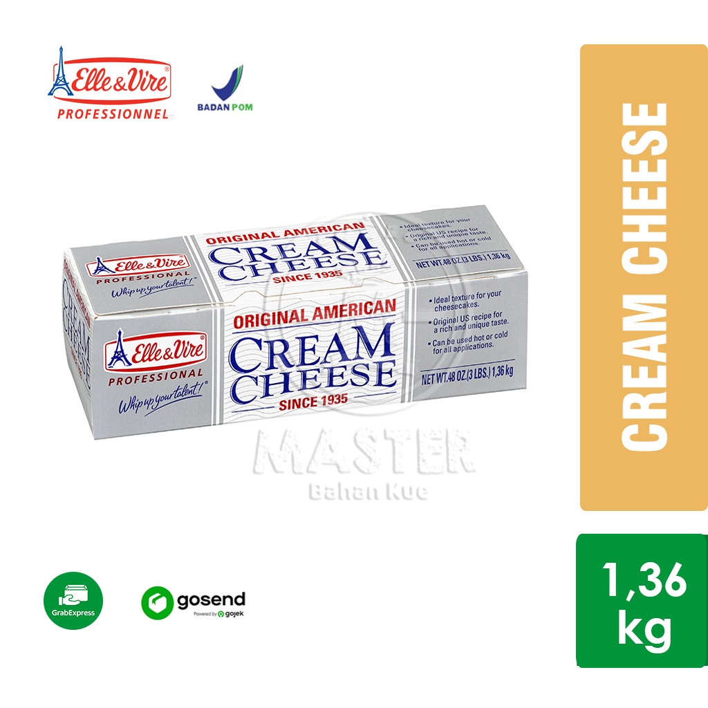 

Elle Vire Cream Cheese Original American 34% [1,36 kg] KHUSUS INSTANT