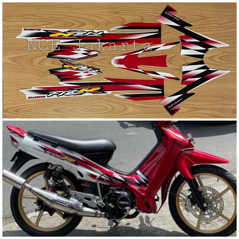 STIKER STRIPING MOTOR F1ZR MILLENIUM MERAH PUTIH