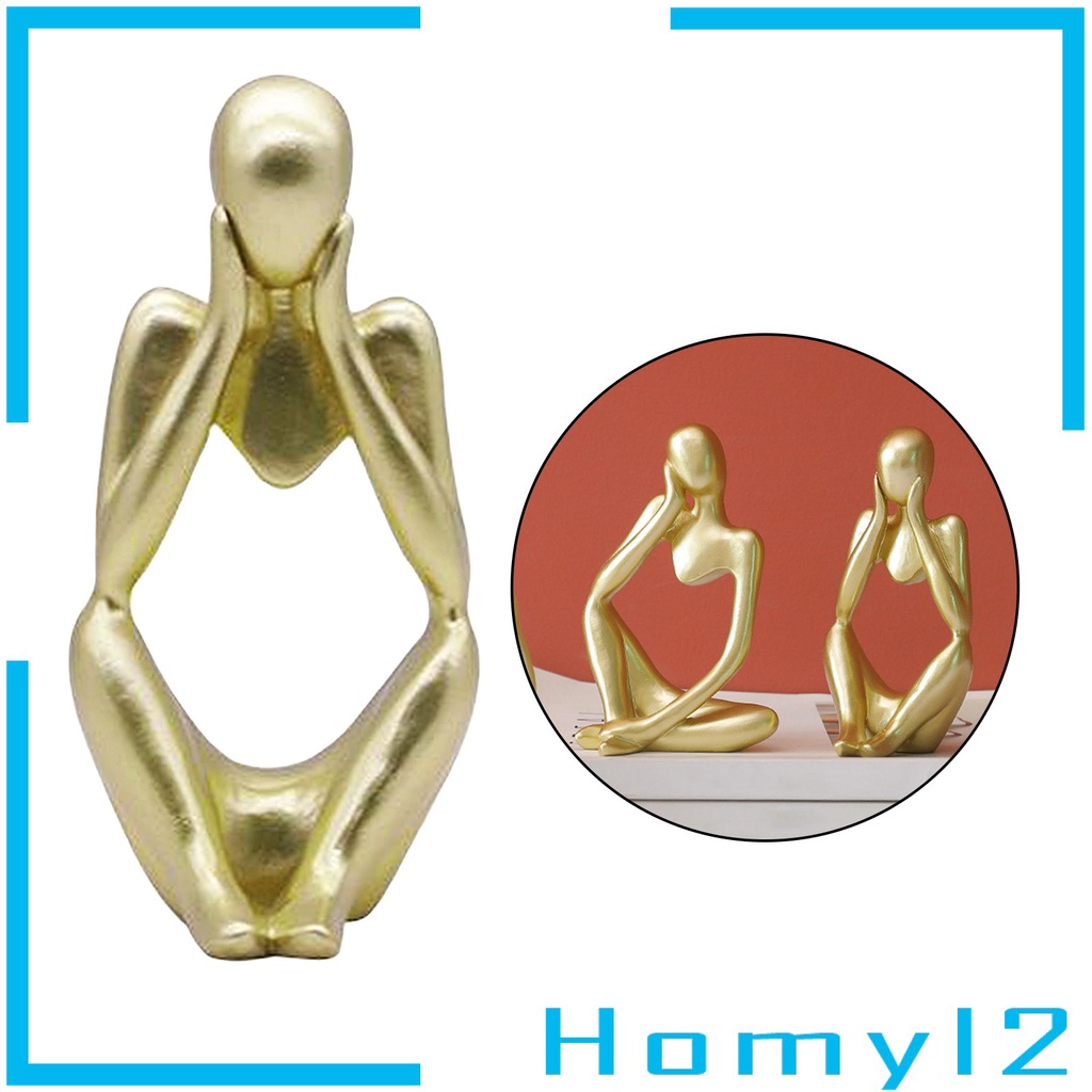 Homyl2 Patung Pahat Karakter Thinker Bahan Resin Dekorasi Rumah / Kantor