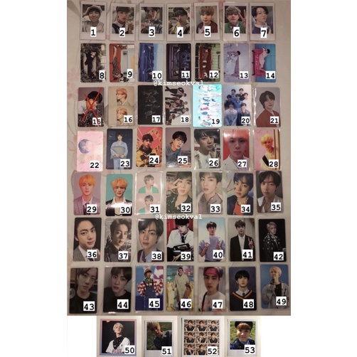 Photocard Jin BTS album tear o memories 2017 memories 2018 dvd rare yf dope be deluxe ly ny ly eu ly