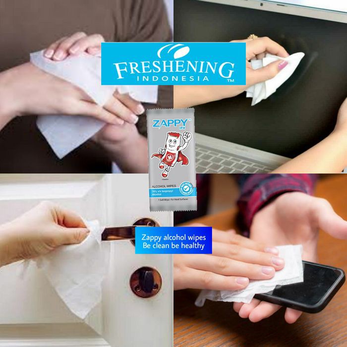 Ready - Tissue Basah Antiseptic Antibacterial Zappy Alcohol Wipes 70% Isi 100