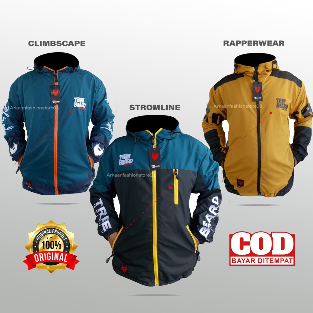 AKN JAKET OUTDOR PRIA / JAKET ANTI AIR / JAKET TASLAN PARASUT STROMLINE PREMIUM ORIGINAL TREEBEARD