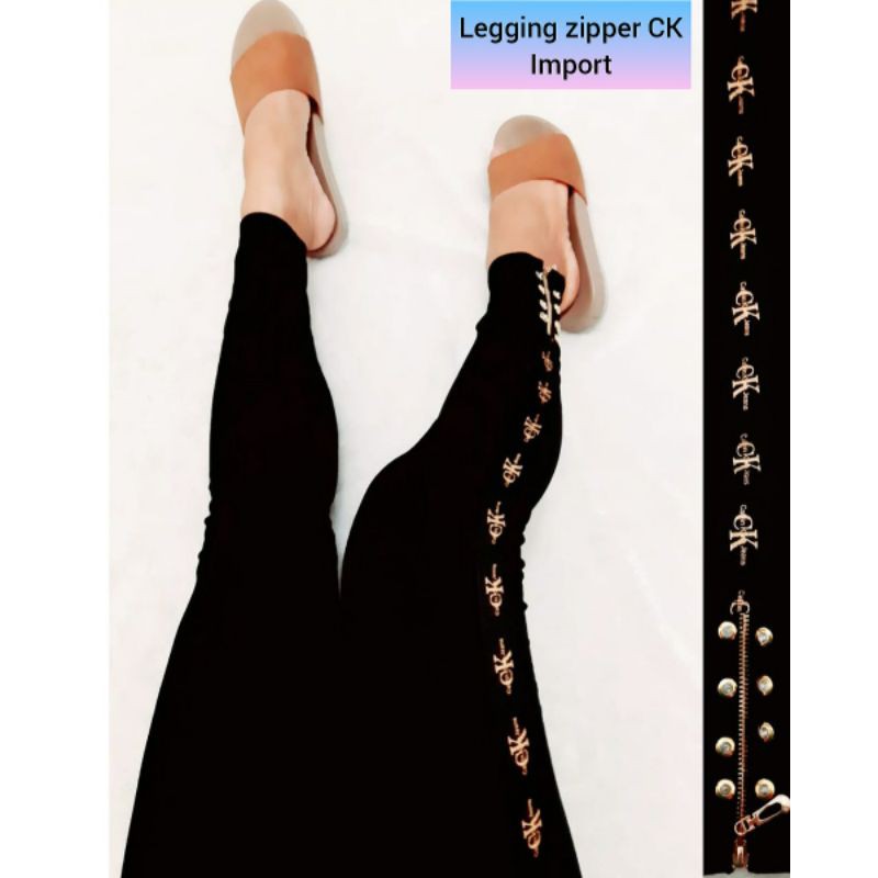 NEW LEGGING IMPORT ZIPER CK MOTE/LEGGING MURAH