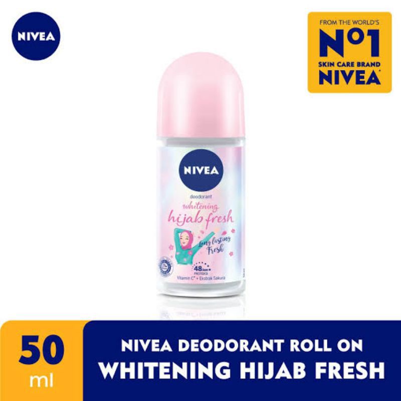 Nivea Deodorant  Extra Brightening / Nivea Rol On Hijab Fresh 50ml Original 100%