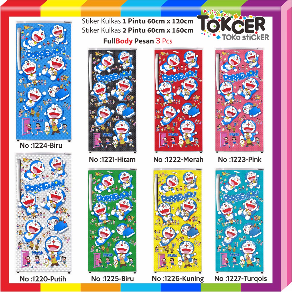 Variasi Stiker Kulkas 1 dan 2 Pintu DORAEMON