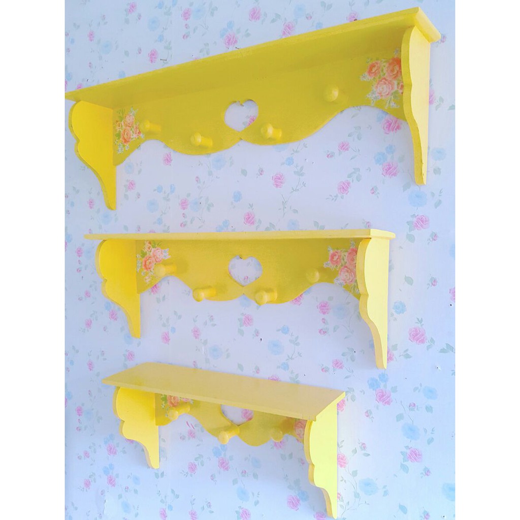 Dine Wood RAK AMBALAN KAYU UKIR DEKORASI HIASAN  DINDING  MOTIF LOVE CAPSTOK GANTUNGAN 40 CM