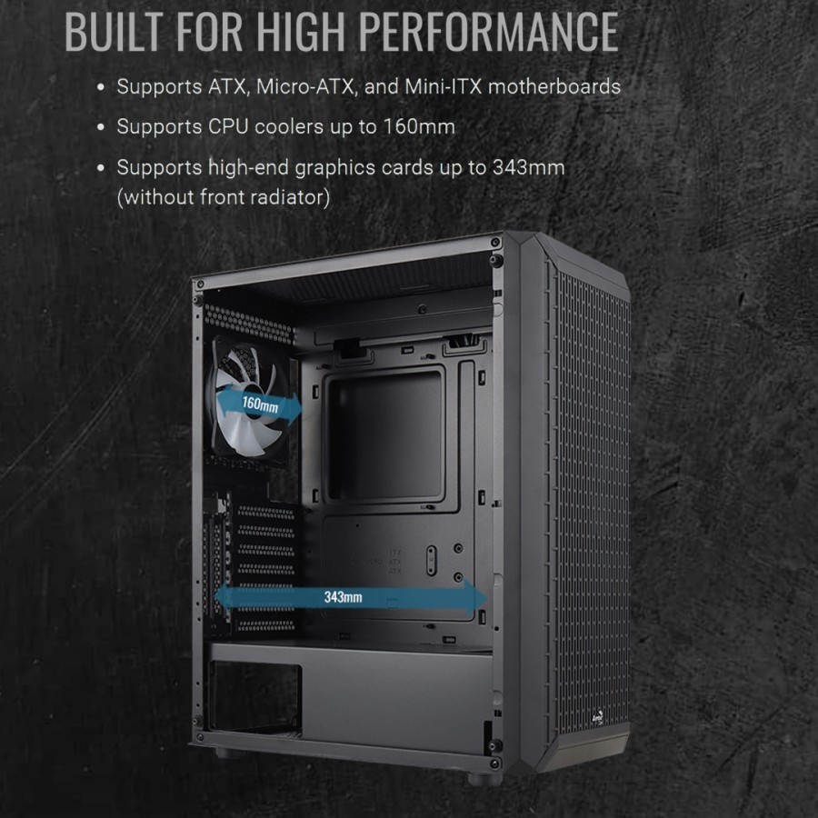 AEROCOOL BEAM V2 + 4 FAN FRGB - TEMPERED GLASS GAMING CASE