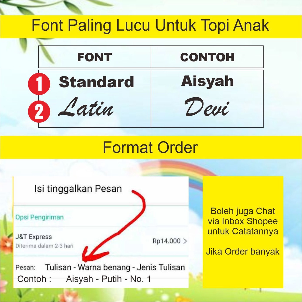 Bucket Anak Tali Sablon Jerapah Gratis Bordir Nama Anak/ Bucket Anak Tali Sablon Jerapah